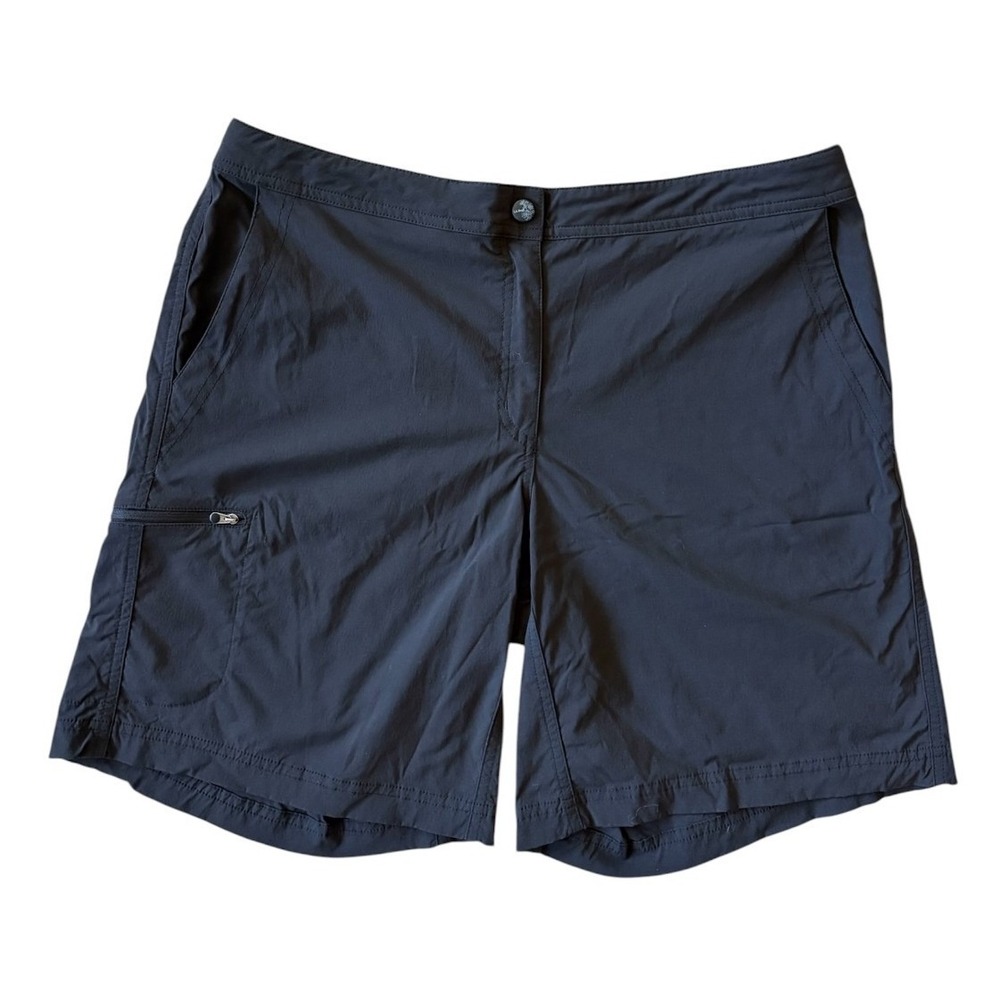 LL Bean Comfort Trail Shorts Size 16 Gray Hiking Outdoor Adjustable Waistband